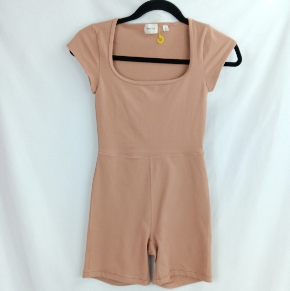 Aritzia Wilfred Free Theodora Romper Womens Size XS Brown Stretch - Picture 2 of 5